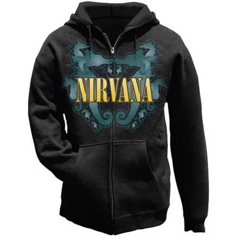 NIRVANA - Official Kissing Seahorses Fleece Hoodie / Zip / Hoodie & Sweatshirt / Men's