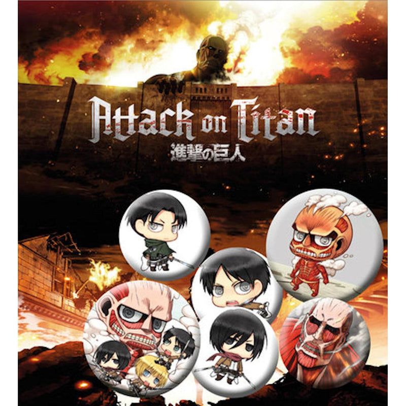 ATTACK ON TITAN - Official Mix 6 Pieces / Button Badge