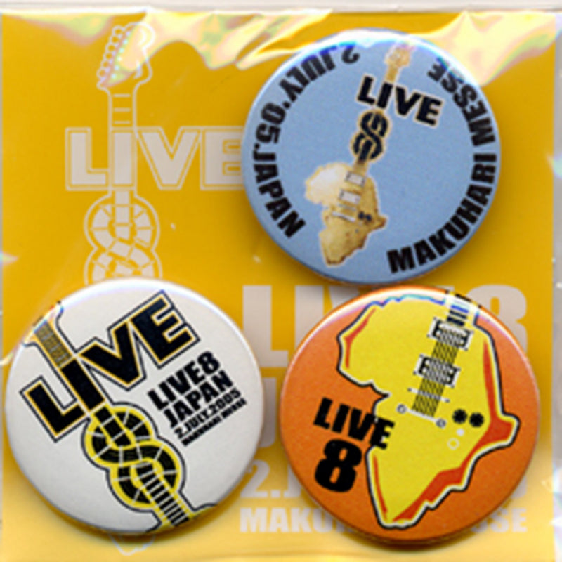 LIVE 8 - Official Live 8 Japan Official Badge Set Yellow / Collectable