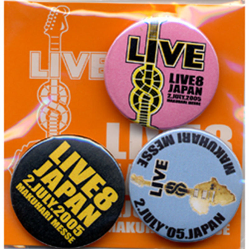 LIVE 8 - Official Live 8 Japan Official Badge Set Orange / Collectable