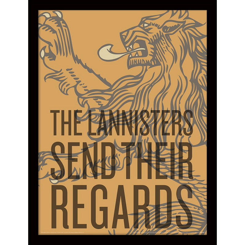 GAME OF THRONES - Official The Lannisters Send Their Regards / Framed Print