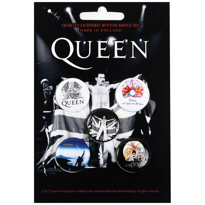 QUEEN - Official Freddie 5 Pieces / Button Badge