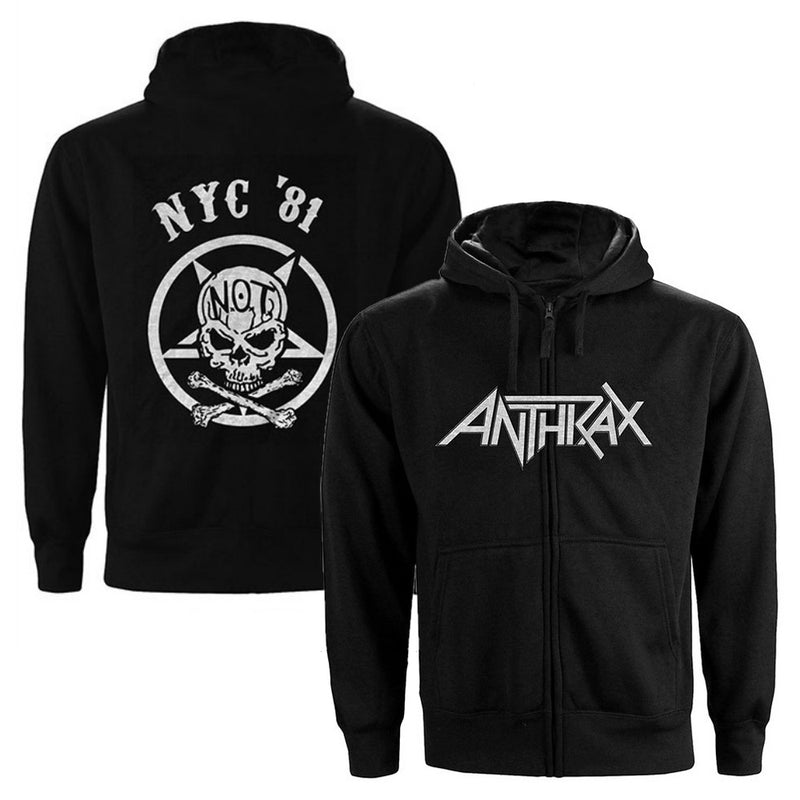 ANTHRAX - Official Yes Not Man Nyc / Zip / Back Print / Hoodie & Sweatshirt / Men's