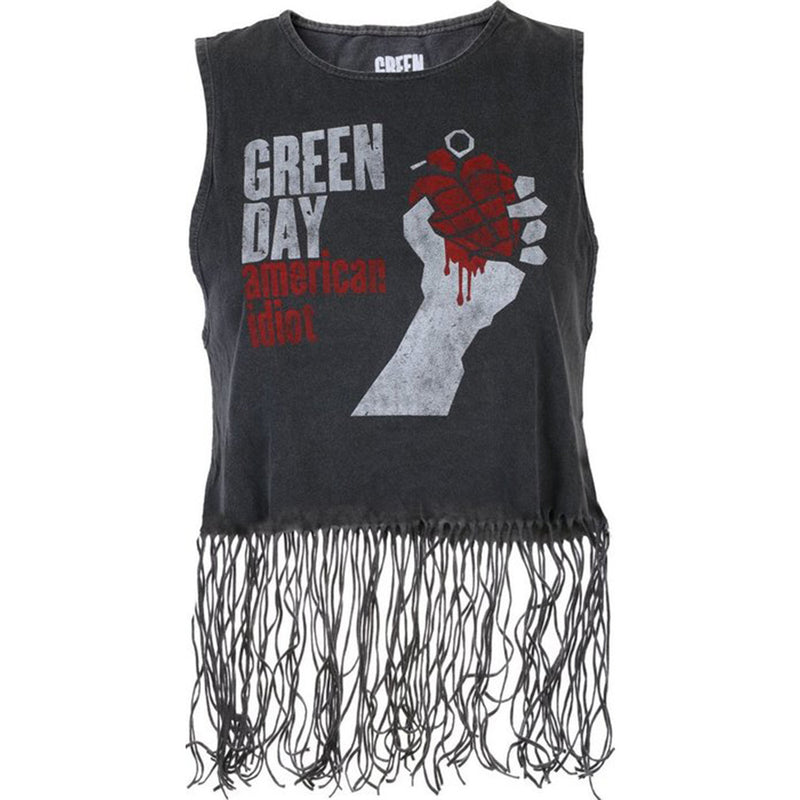 GREEN DAY - Official American Idiot Vintage / Tassel Vest / Black Label (Brand) / Tank Top / Women's