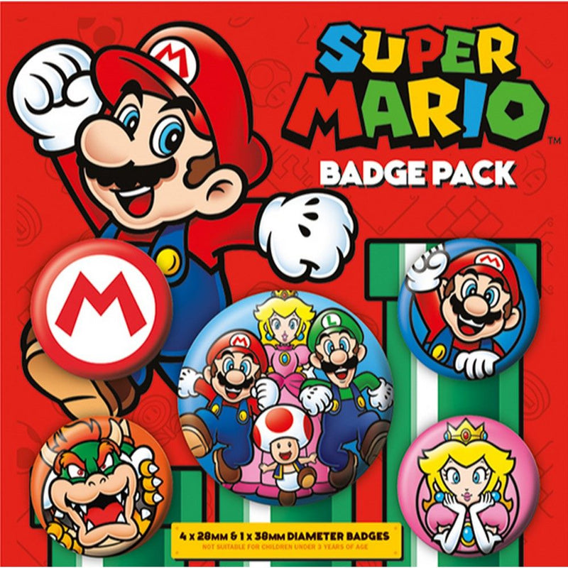 SUPER MARIO - Official Mario / Button Badge