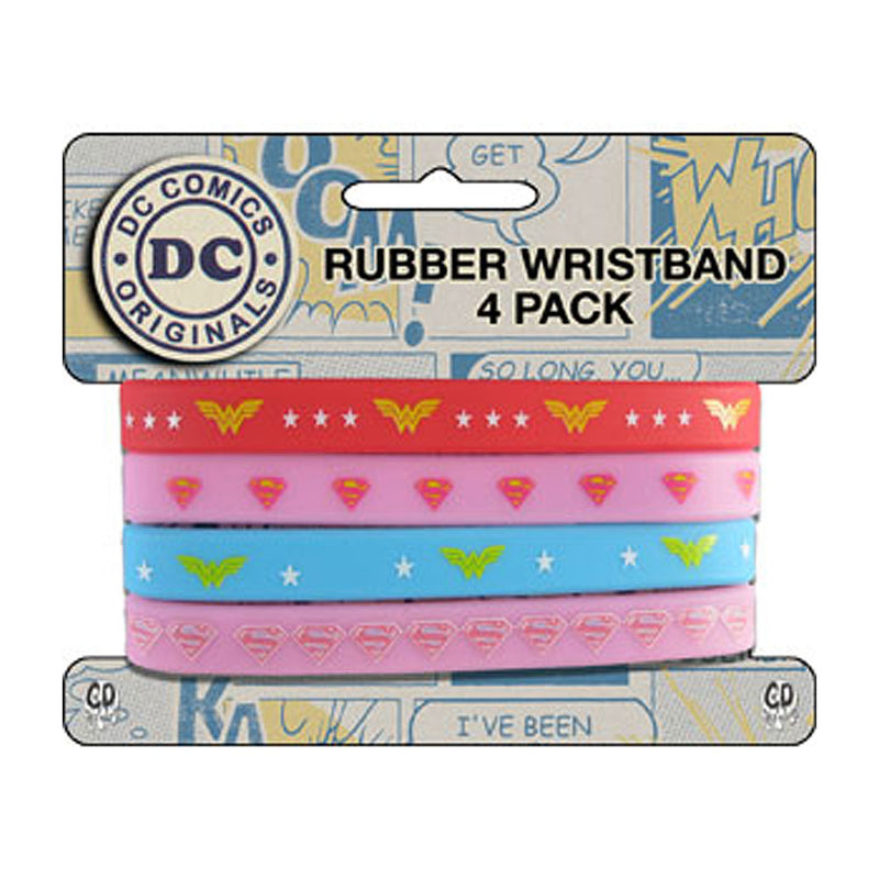 WONDER WOMAN - Official 4 Mini Rubber Wristband Set / Wristband