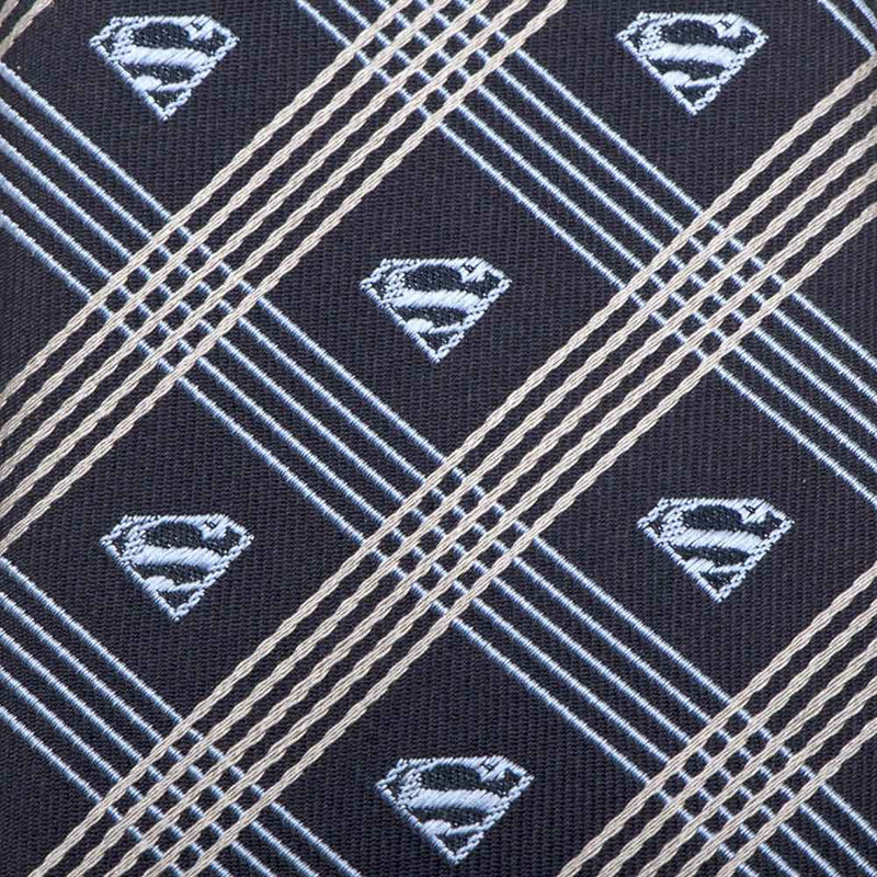 SUPERMAN - Official Shield Navy Plaid Tie / Tie / Men's