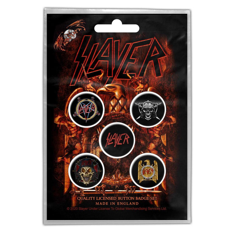 SLAYER - Official Eagle / Badge Set Of 5 / Button Badge