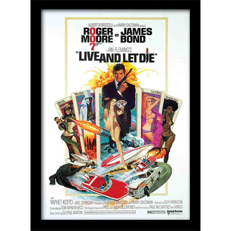 JAMES BOND - Official Live & Let Die / One Sheet / Framed Print