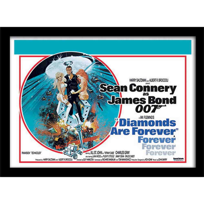JAMES BOND - Official Diamonds Are Forever 1 / Framed Print