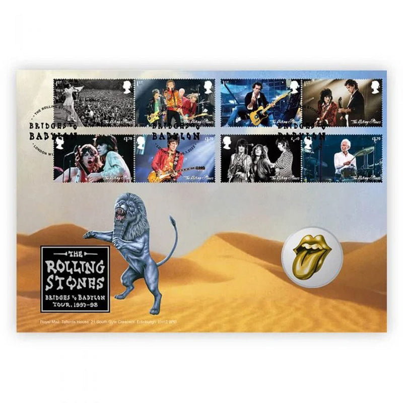 ROLLING STONES - Official Bridges To Babylon Tour Medal Cover / Limited To 10000 Pieces Worldwide / Stamps & Letters