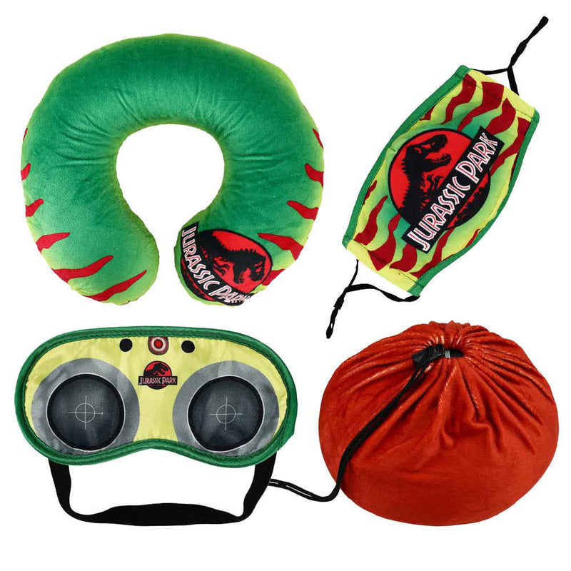 JURASSIC PARK - Official Neck Pillow & Face Cover & Eye Mask Travel Set / Limited Edition / Bedding