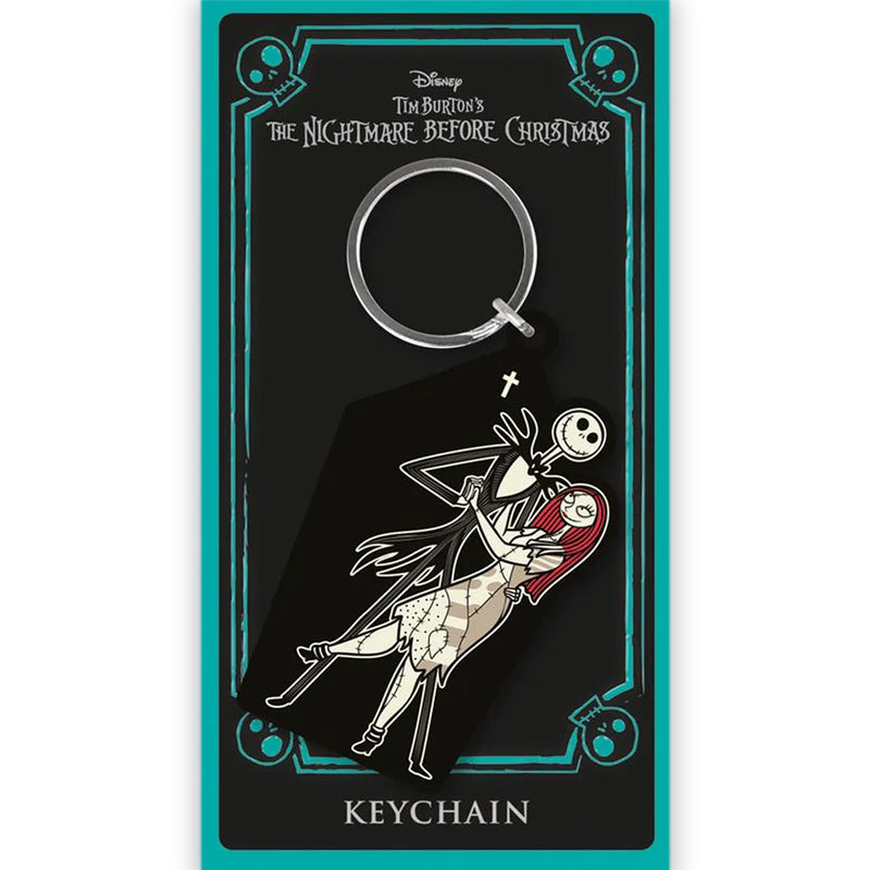 NIGHTMARE BEFORE CHRISTMAS - Official Jack & Sally Coffin / Rubber Key Ring / keychain