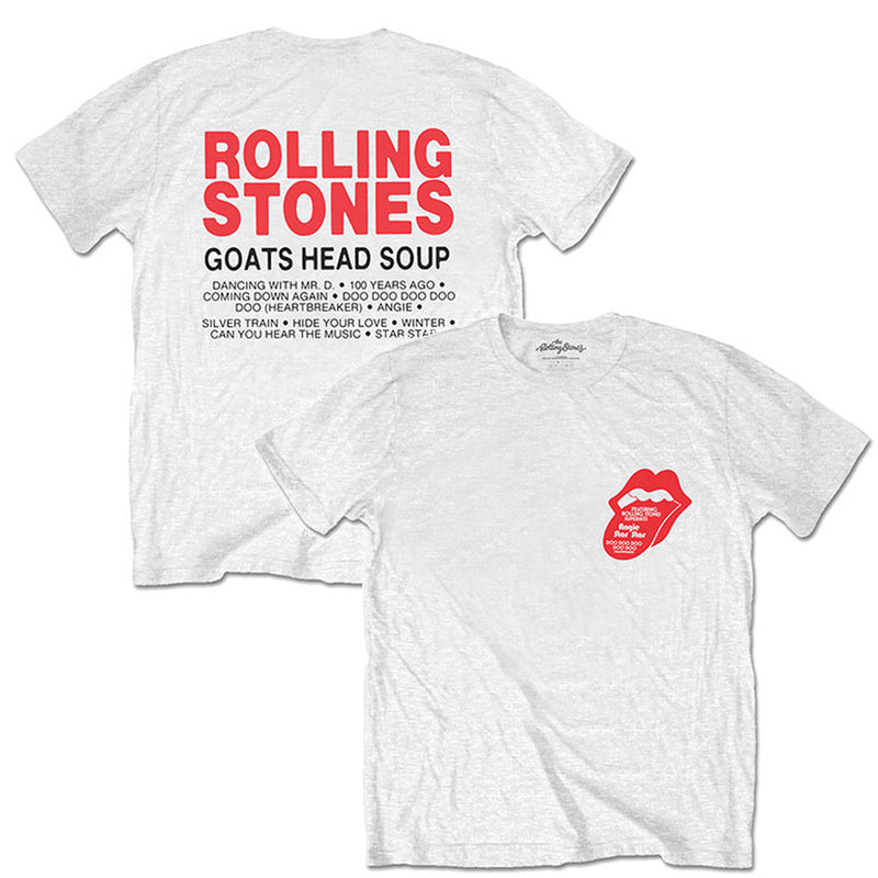 ROLLING STONES - Official Goat Head Soup Tracklist / Back Print / T-Shirt / Men's