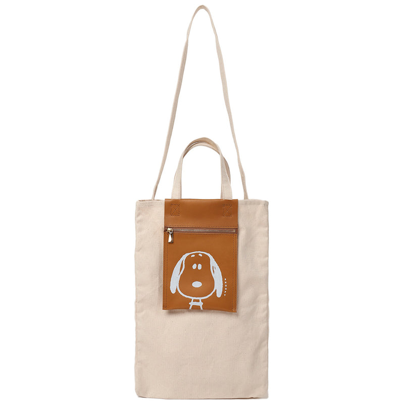 PEANUTS - Official F・V Beagle Tote Bag / Leather / Yellow / Tote bag