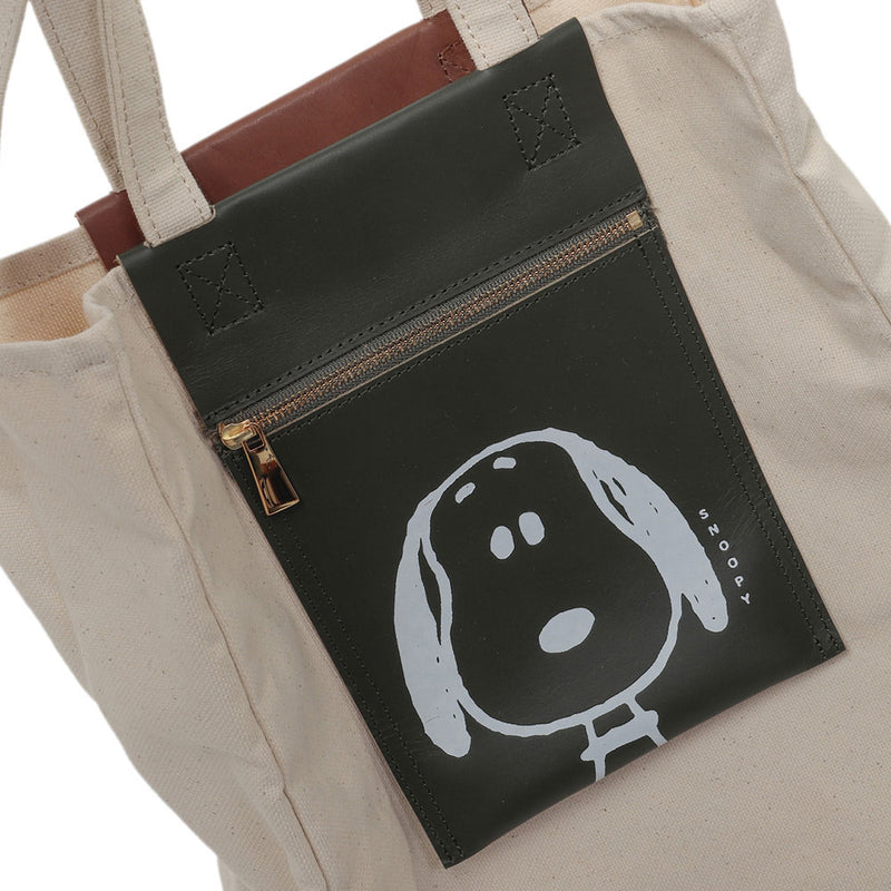 PEANUTS - Official F・V Beagle Tote Bag / Leather / Green / Tote bag