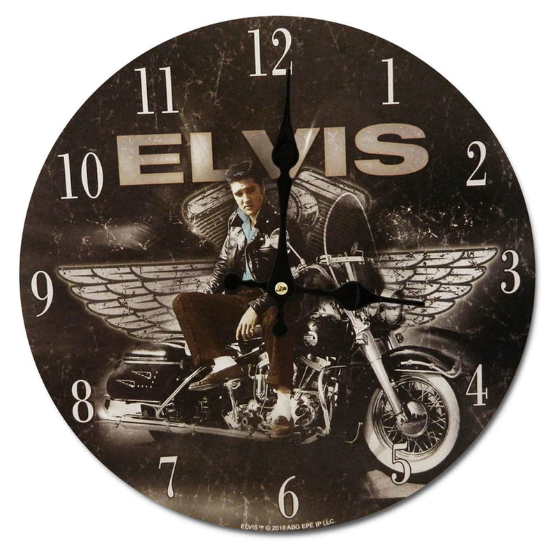ELVIS PRESLEY - Official Motorcycle W/Wings / Clock