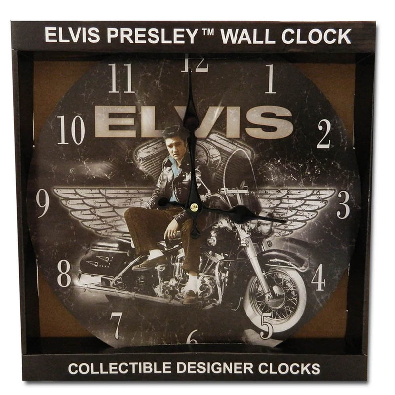 ELVIS PRESLEY - Official Motorcycle W/Wings / Clock