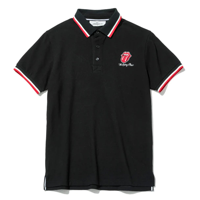 ROLLING STONES - Official Logo Line / Black / Polo Shirt / Men's
