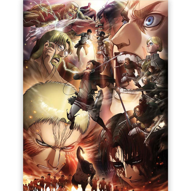 ATTACK ON TITAN - Official Season 3 / The Print Wooden Frame On Canvas (Big Size 60 X 80Cm) / Framed Print