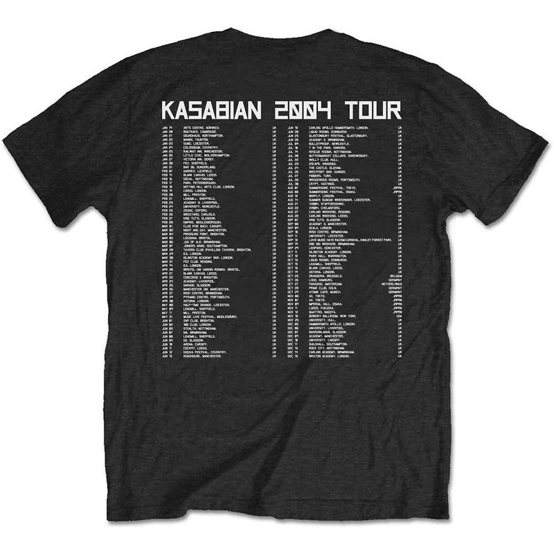 KASABIAN - 官方超級面孔 2004 巡演（重印巡演 T 系列）/ 背面印刷 / T 恤 / 男士