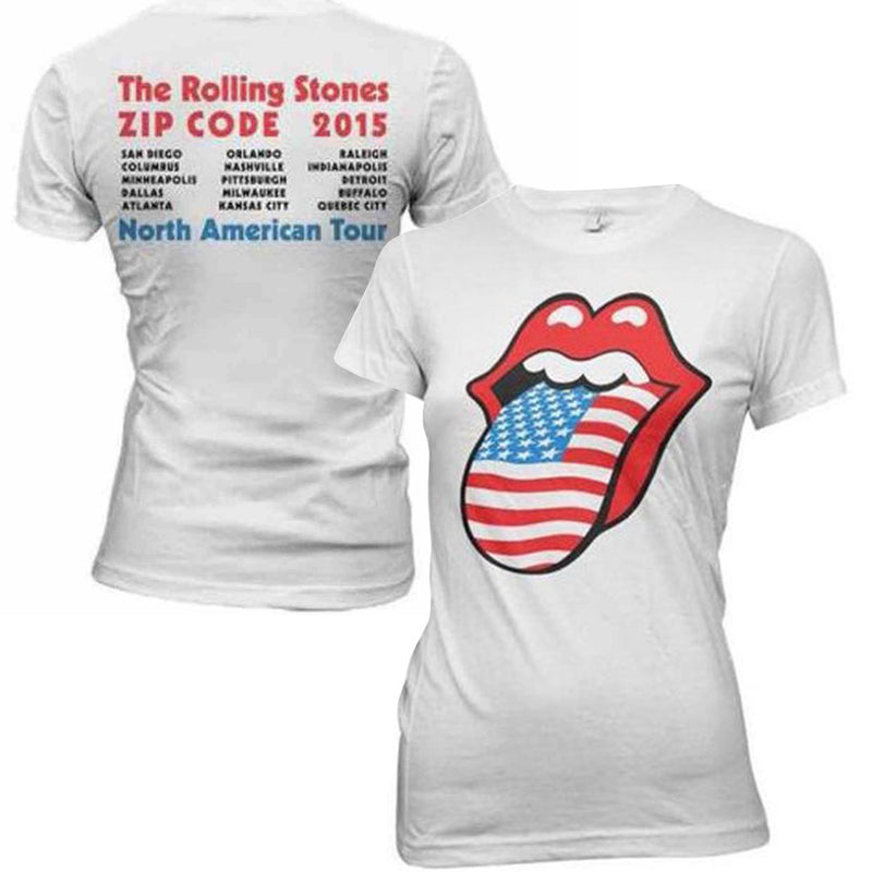 ROLLING STONES - Official There Usa Tongue Tour Babydoll / Back Print / T-Shirt / Women's