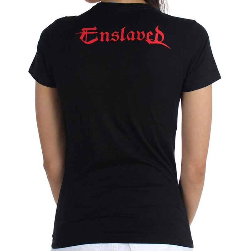 ENSLAVED - Official There Red Logo & Symbols / Back Print / T-Shirt / Women's