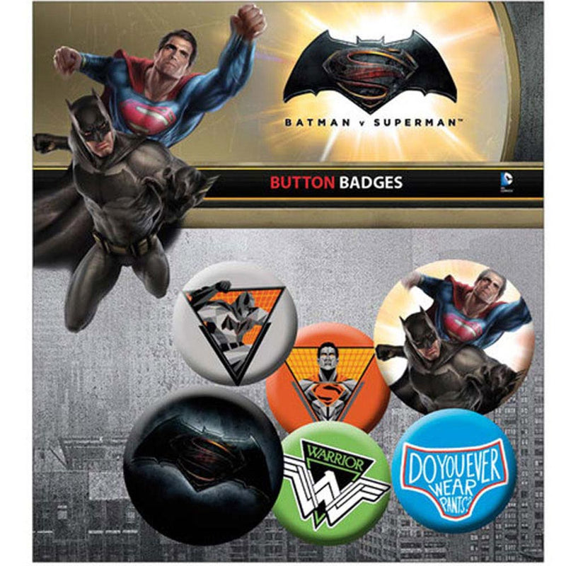 BATMAN V SUPERMAN - Official Mix 6 Pieces / Button Badge