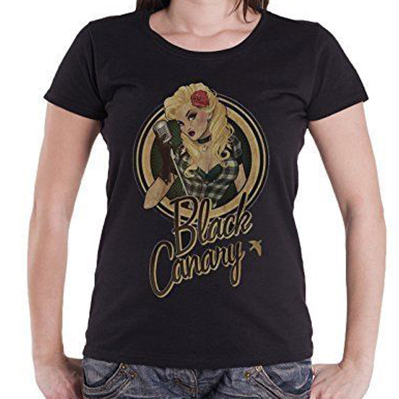 DC COMICS - Official Justice League Bombshell Canary Badge / T-Shirt / Women's