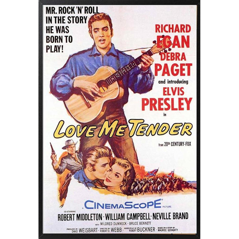 ELVIS PRESLEY - Official Love Me Tender Movie (Reprinted Poster Wooden Framed) / Framed Print