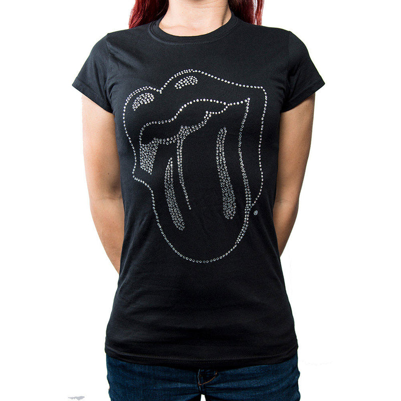 ROLLING STONES - Official Tongue / Diamante (Brand) / T-Shirt / Women's