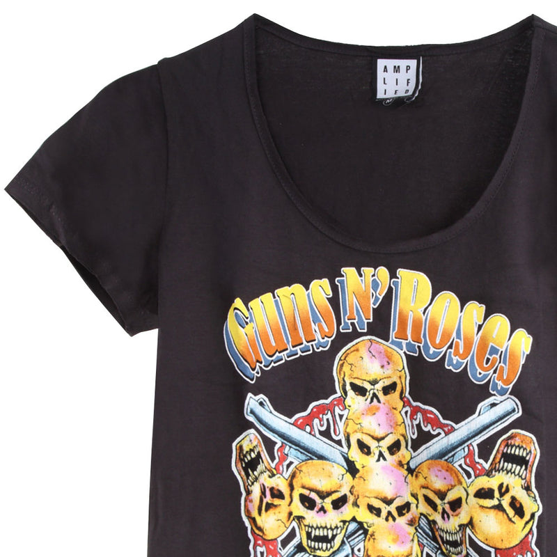 GUNS N ROSES - Official Neon Skull Cross / Amplified (Brand) / T-Shirt / Women's