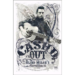 JOHNNY CASH - Official (Out Of Print Promotional Poster) Cashd Out At Blind Melons / Poster