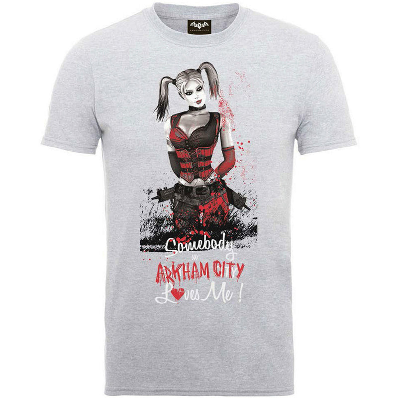 DC COMICS - Official Batman Arkham City Harley Quinn Somebody Loves Me / T-Shirt / Men's