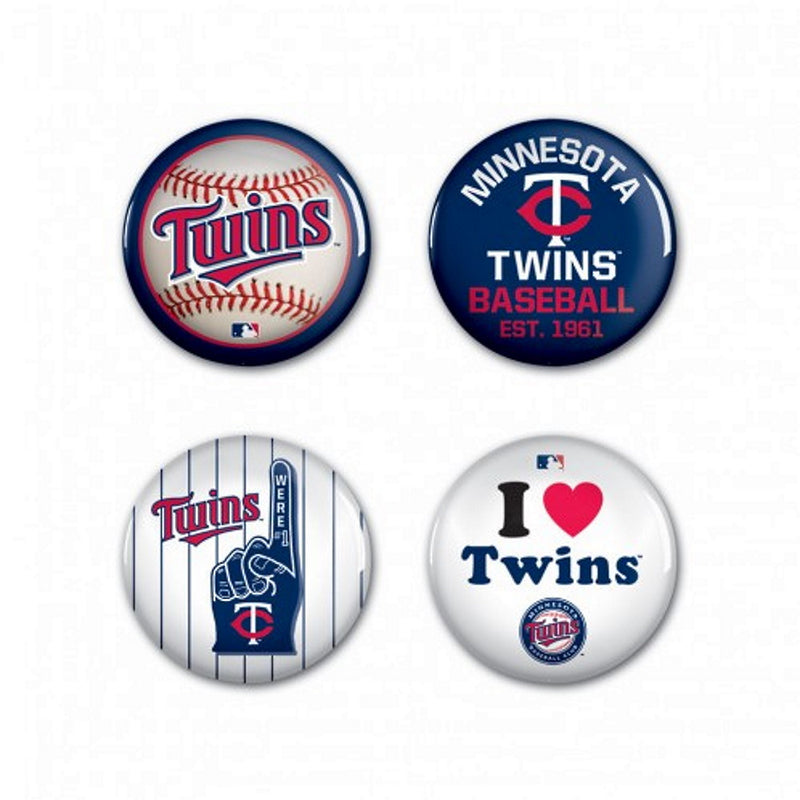 MINNESOTA TWINS（MLB） - 官方鈕扣 4 件裝/鈕扣徽章