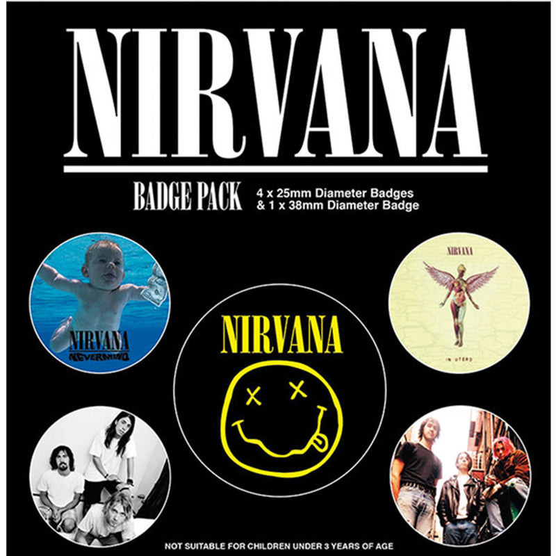 NIRVANA - Official Iconic 5-Piece Set / Button Badge