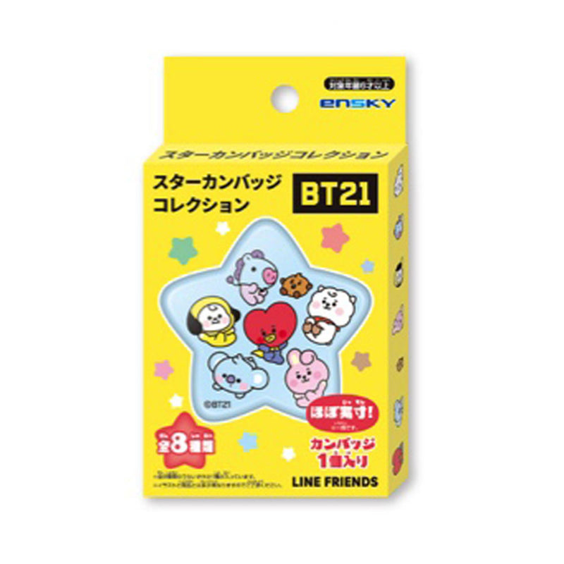 BTS - Official Bt21 / Star Cans Badge Collection / Box / Button Badge