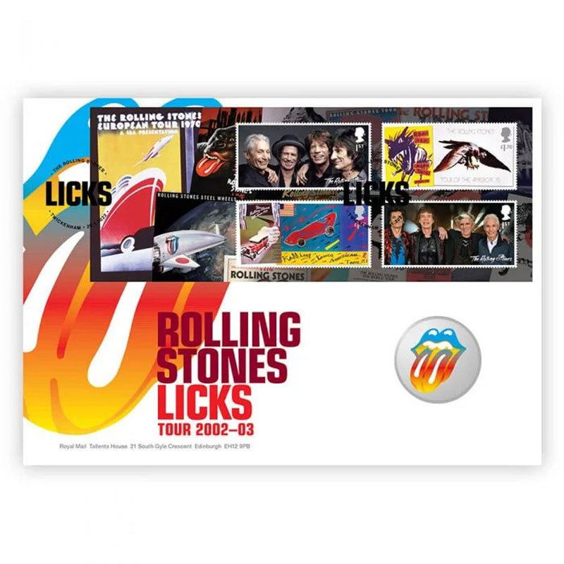 ROLLING STONES - 官方 Licks 巡迴賽獎牌封面/全球限量 10,000 件/郵票和信件