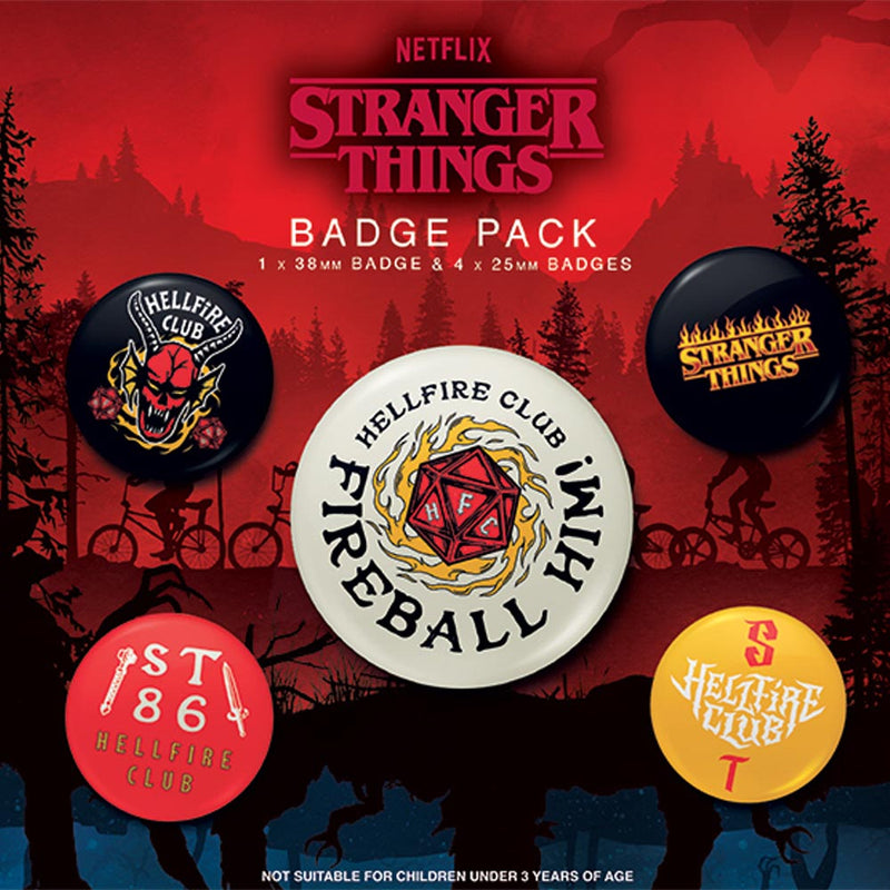 STRANGER THINGS - Official Hellfire Club / Button Badge