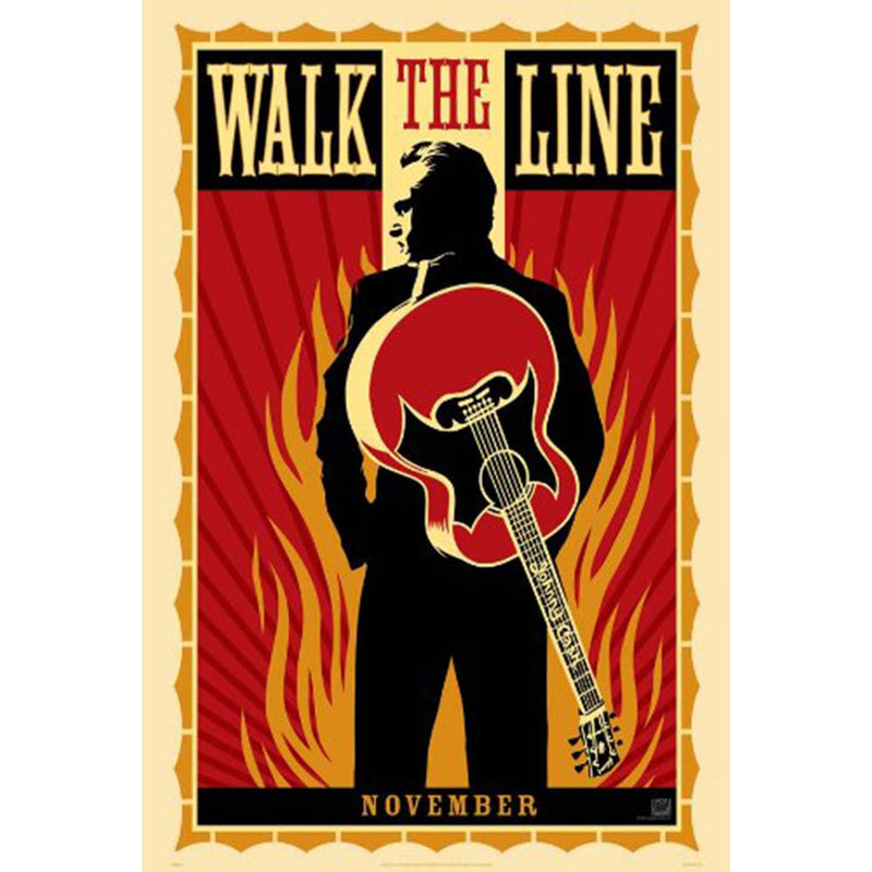 JOHNNY CASH - Official (Out Of Print Promotional Poster) Original Walk The Line Movie / Poster