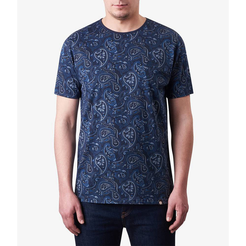 PRETTY GREEN - Official Ss Turnbull Paisley Crew Neck / T-Shirt / Men's