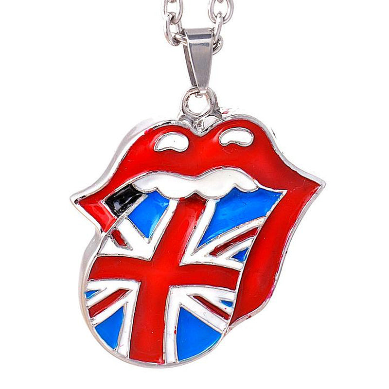 ROLLING STONES - Official Union Jack Tongue Necklace / Necklace