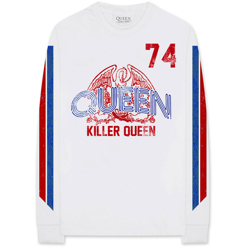 QUEEN - Official Killer Queen '74 Stripes / Arm Print Yes / Long-Sleeved / T-Shirt / Men's