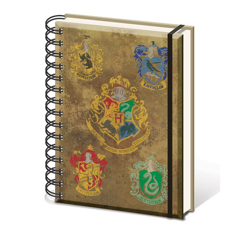 HARRY POTTER - Official Hogwarts Crest & Four Houses / Note & Notepad