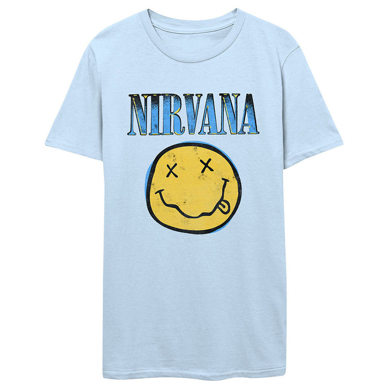 NIRVANA - Official Xerox Smiley Blue / T-Shirt / Men's