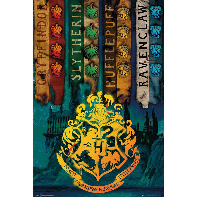 HARRY POTTER - Official House Flags / Poster