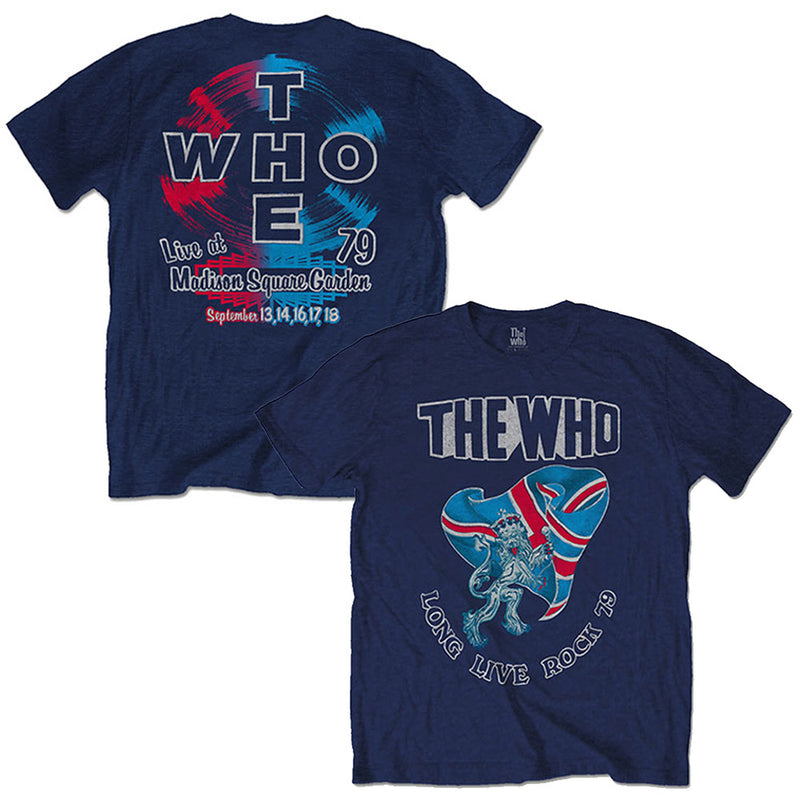 THE WHO - Official Yes Long Live Rock '79 / Back Print / T-Shirt / Men's