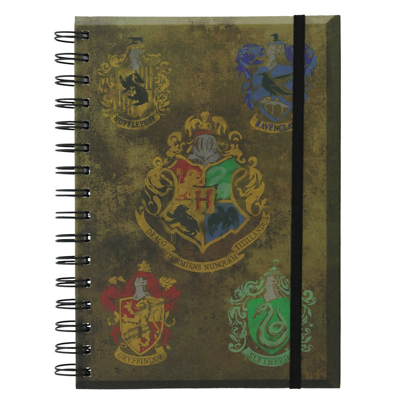 HARRY POTTER - Official Hogwarts Crest & Four Houses / Note & Notepad
