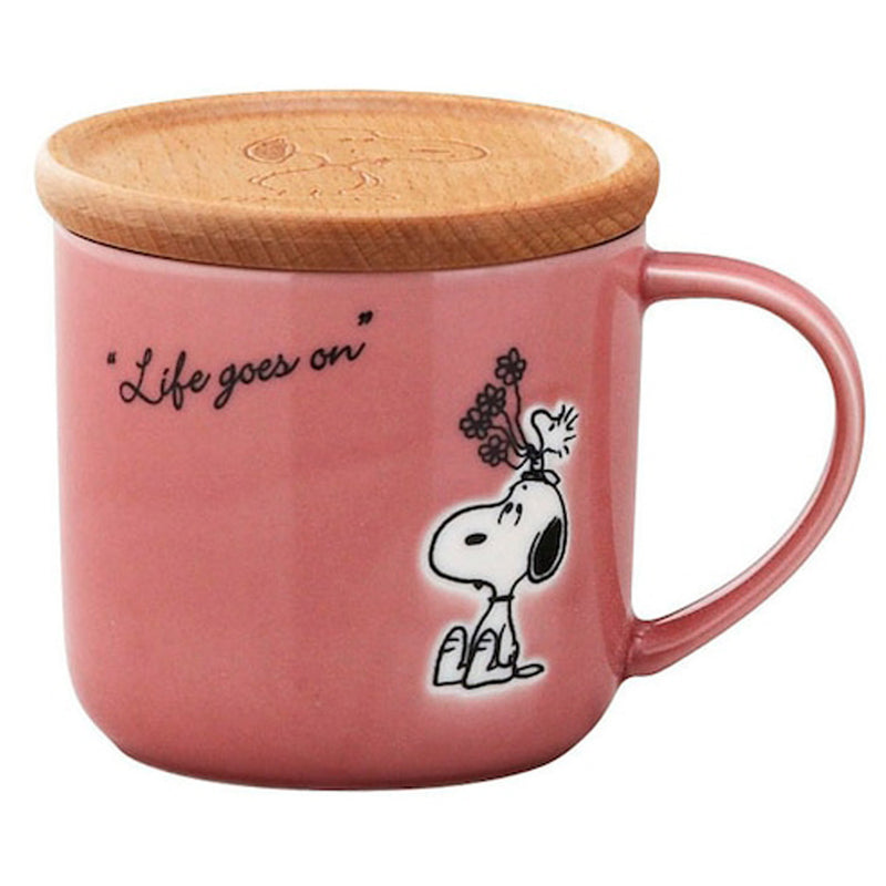 PEANUTS - Official Mug With Wooden Coaster / Red / Mug