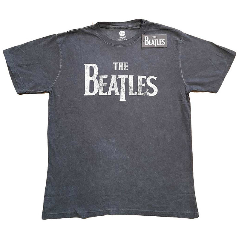 THE BEATLES - Official Drop T Logo / Snow Wash / T-Shirt / Men's